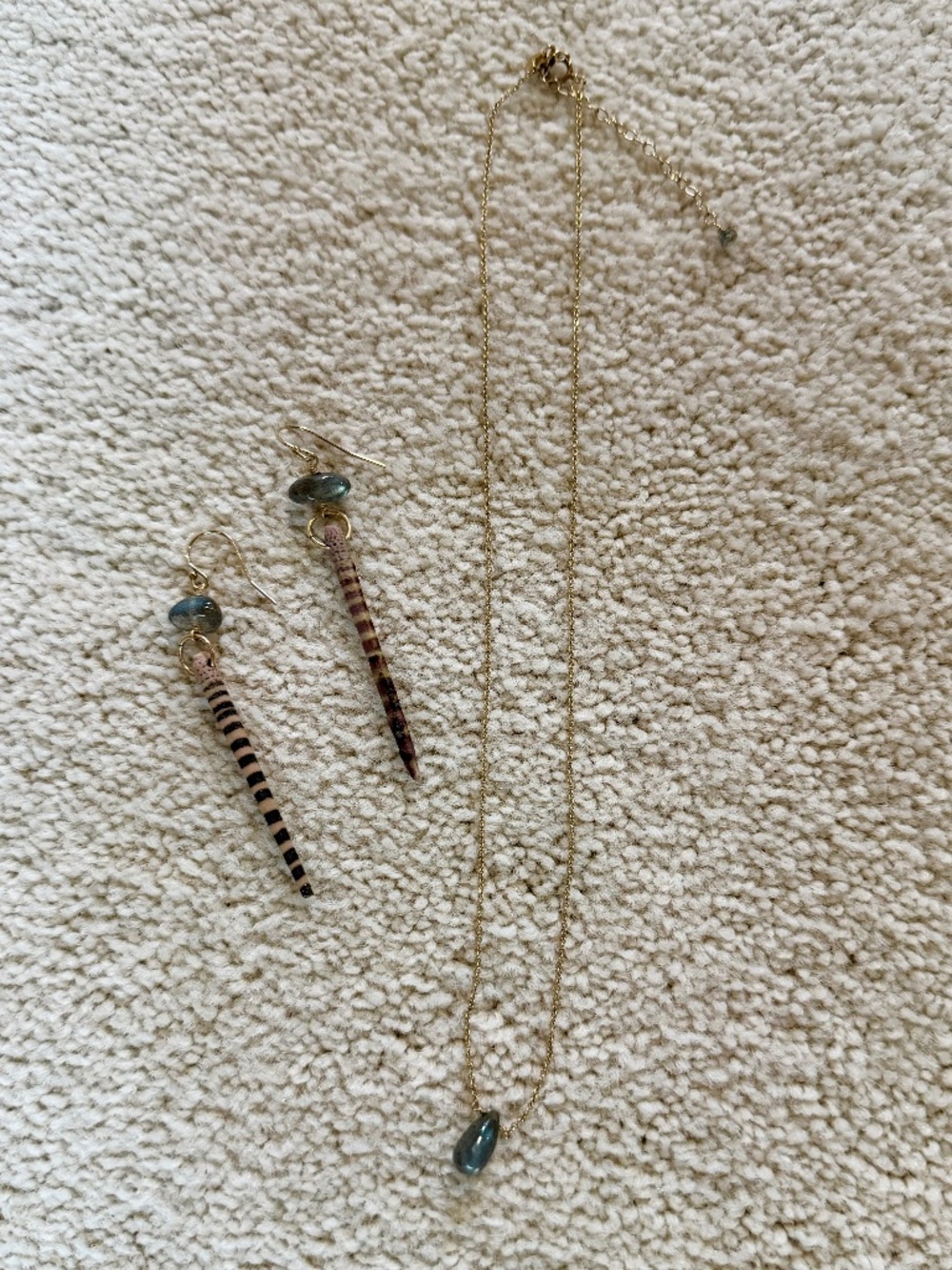Labradorite necklace and earring set created by CLAIRE MILLS Designs